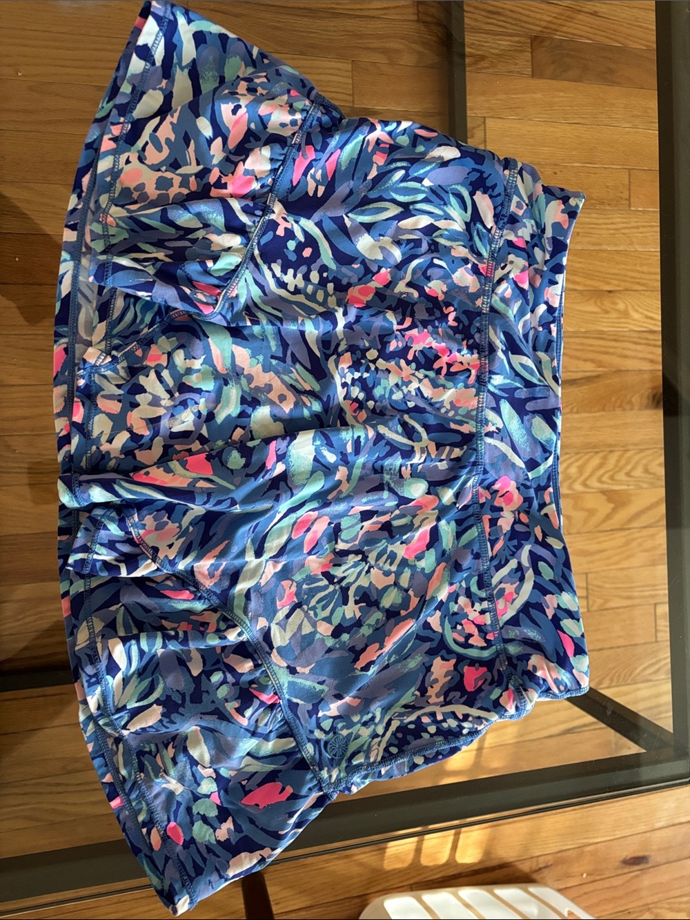 Lilly Pulitzer Luxletic Skort | Blue Floral Athletic Skirt Sz M - Picture 2 of 4